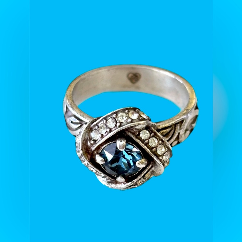 Brighton Blue and Silver Art Deco Ring